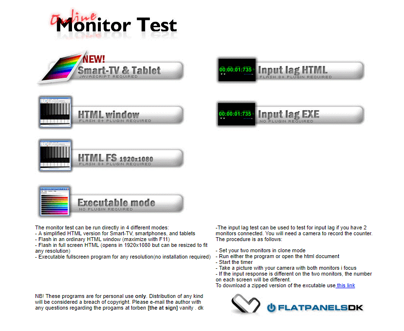 online monitor test dead pixel