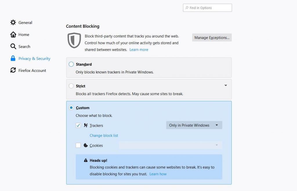 Activate Content Blocking step-3