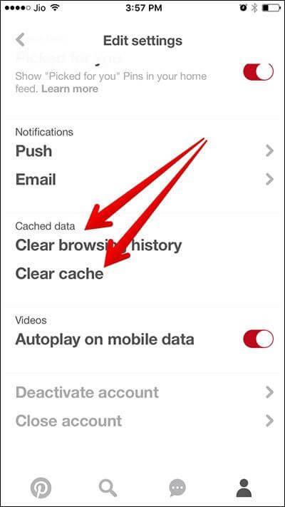 Clear Cache Data