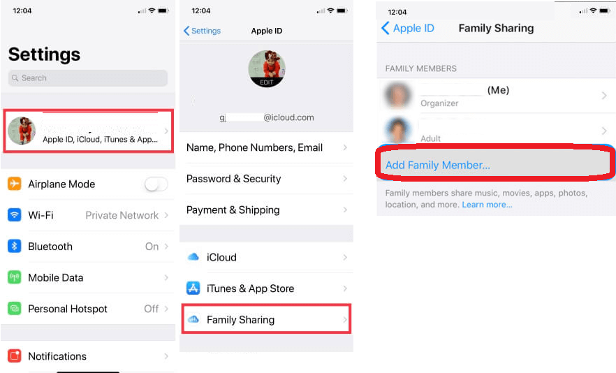 How to be a part of Family Sharing Plan in Screen Time on iOS 12