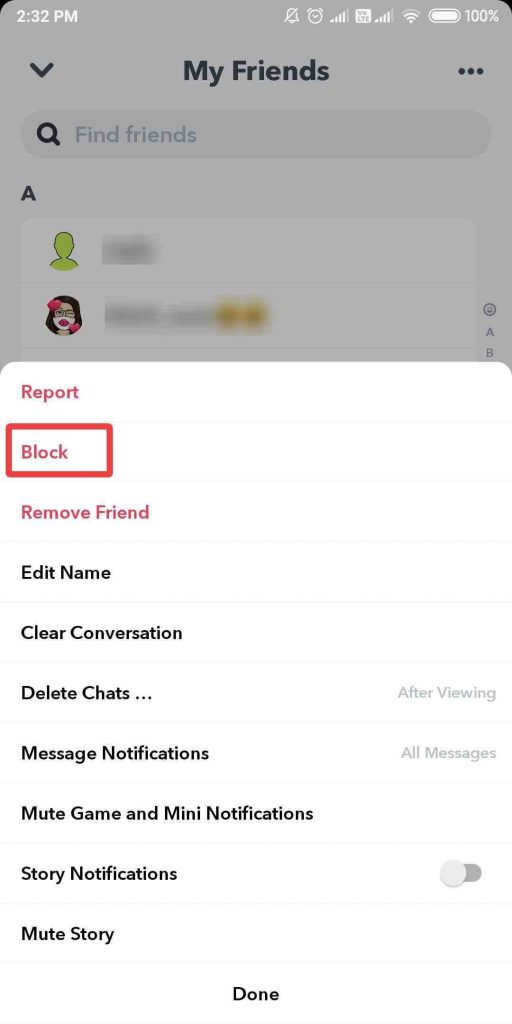 block option