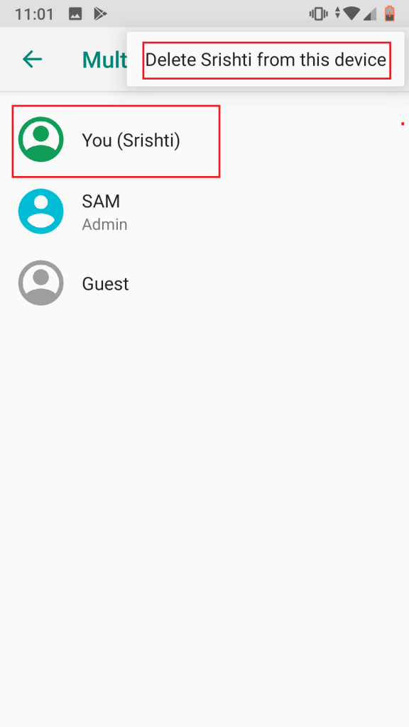 If you are not the device owner and want to delete a profile step-4