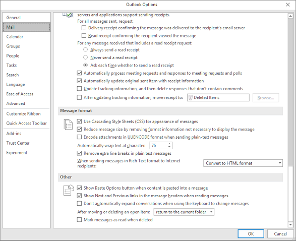 Send All Mail In Plain Text