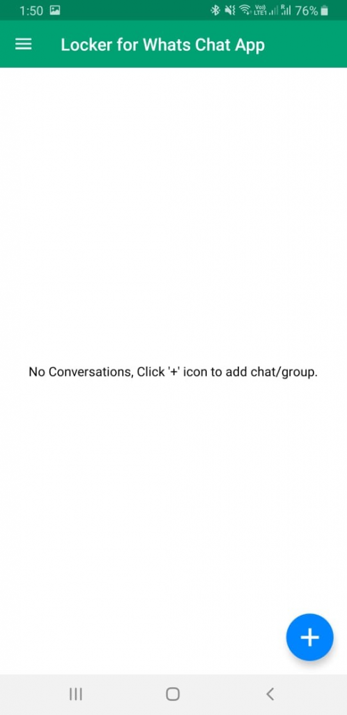 click on the add icon on locker for whatschat app