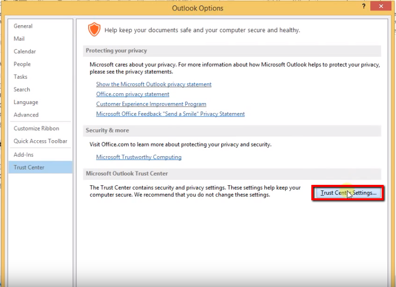 outlook options