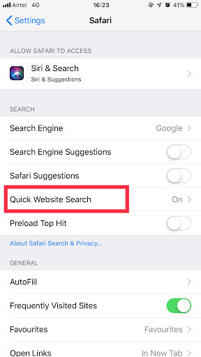 quick website search