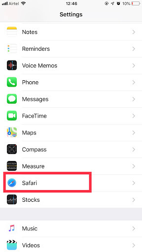 safari on iphone
