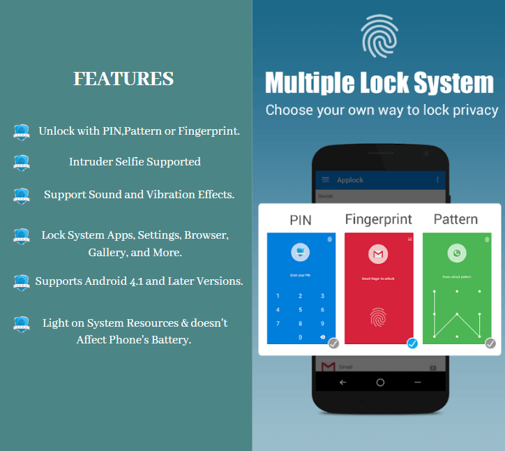 App Lock – Real Fingerprint, Pattern & Password