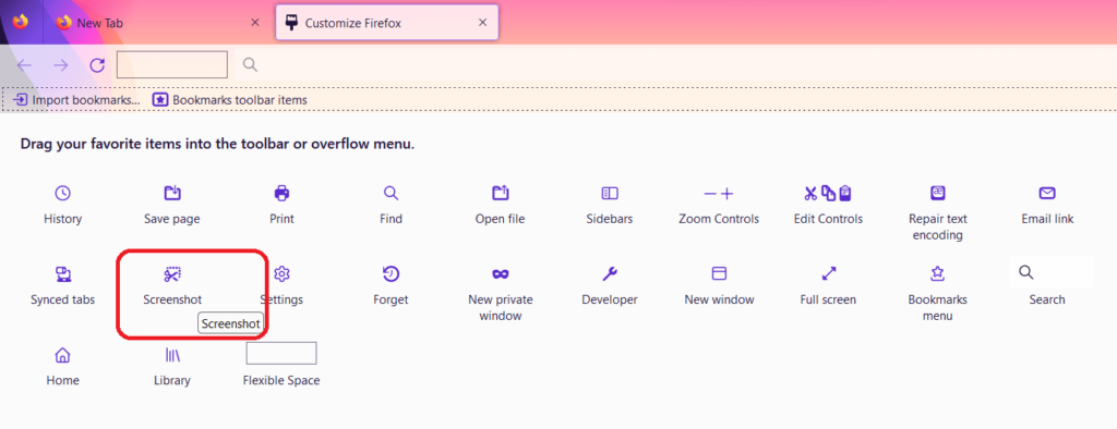Firefox toolbar