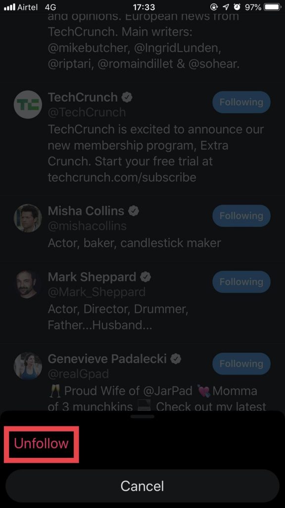 How To Unfollow Someone From The Following List-4