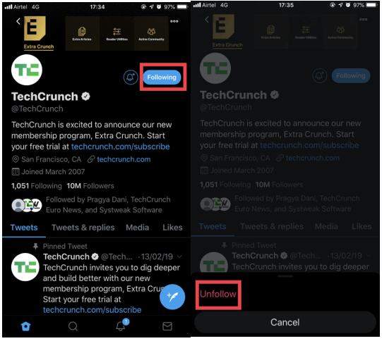 How To Unfollow Someone From Their Profile Page