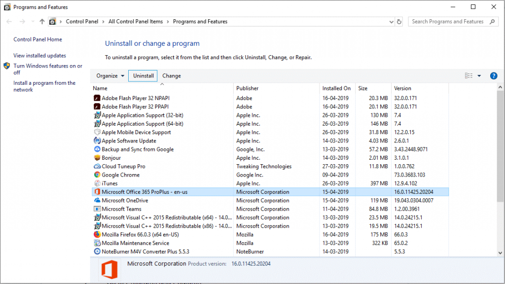 can i uninstall and reinstall outlook on office 365