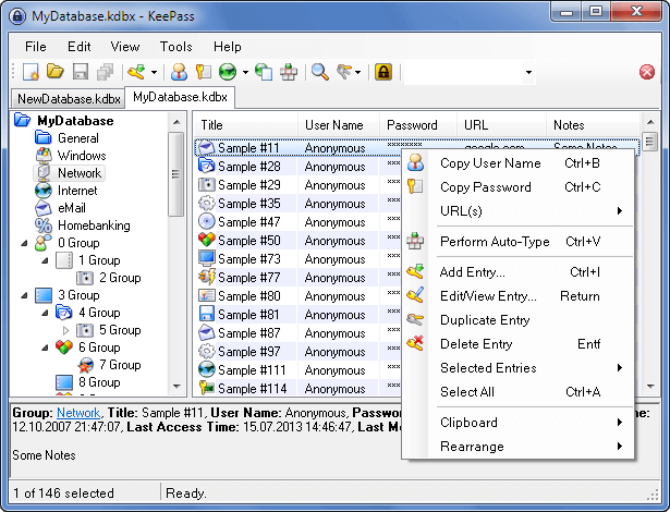 KeePass Password Safe in safe vault