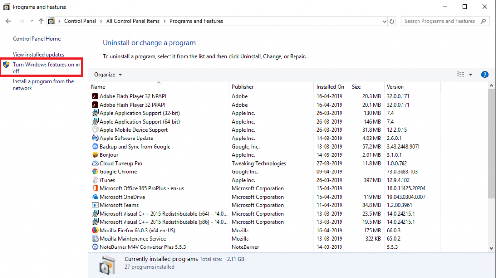 Method 2 - how to disable -1