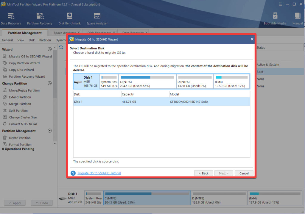 Migration of OS to SSD