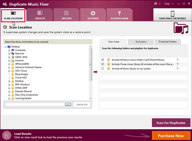 Scan Files duplicate music fixer