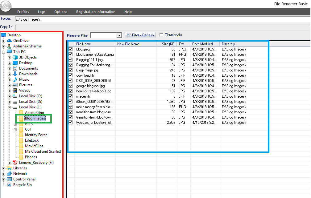 file renaming tool for different file names