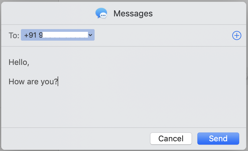 recipient’s name or phone number