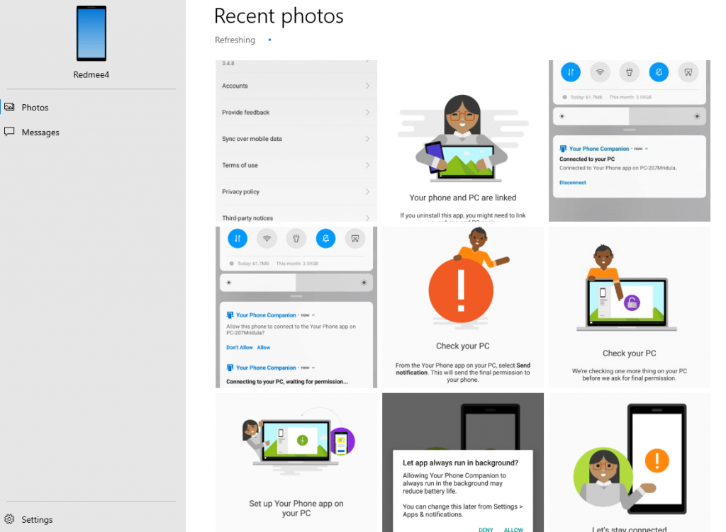 Access photos Using Your Phone app-1