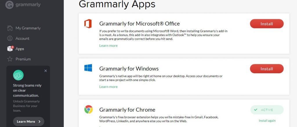 grammarly for windows 10 mail