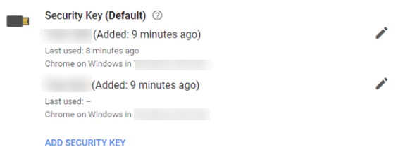 Google Advanced Protection security key