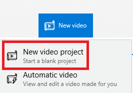 Start A New Video Project