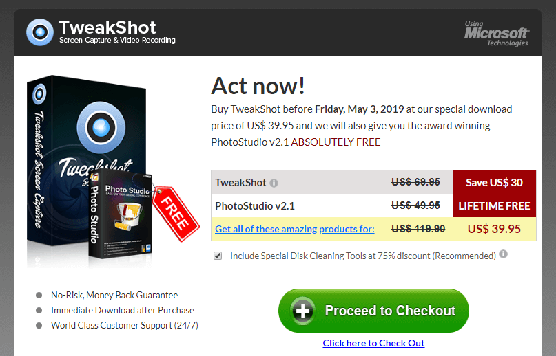TweakShot - Buy Now Page