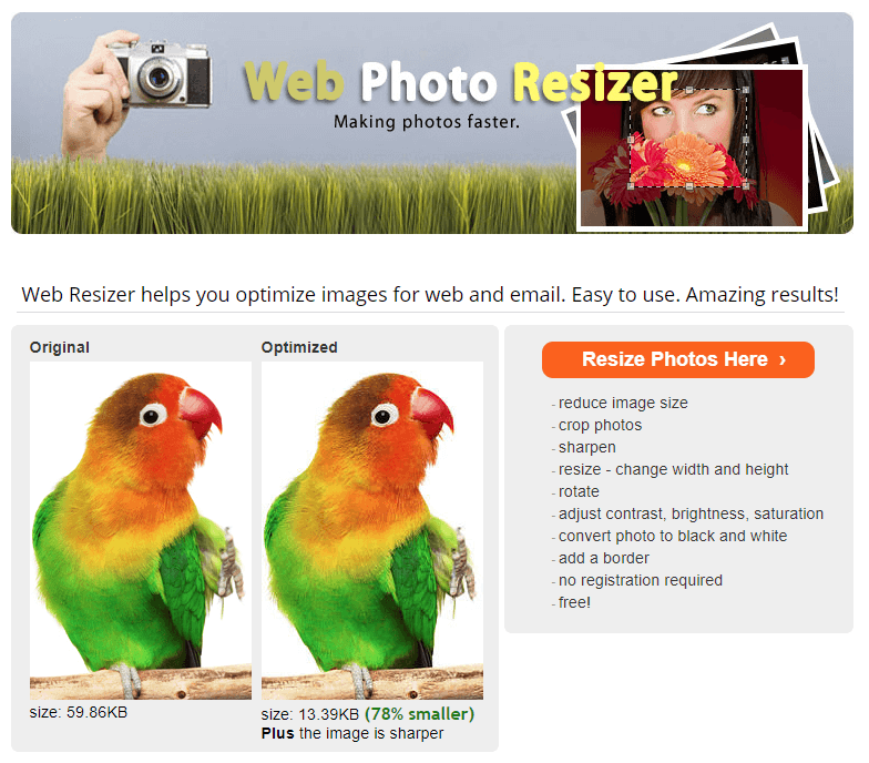 free tool to resize images