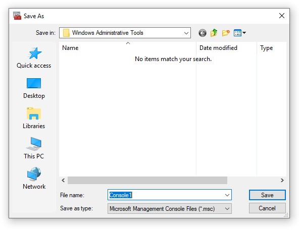 Windows 10 administrative tool