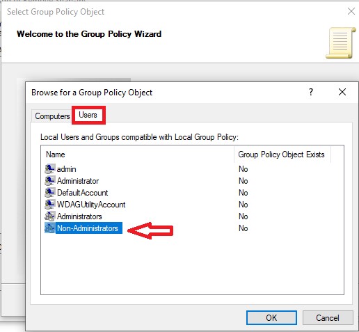 Windows 10 policy wizard