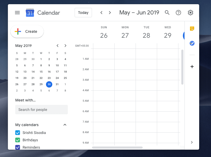 calander in mac