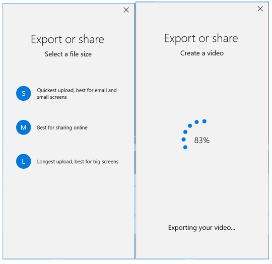 export or share