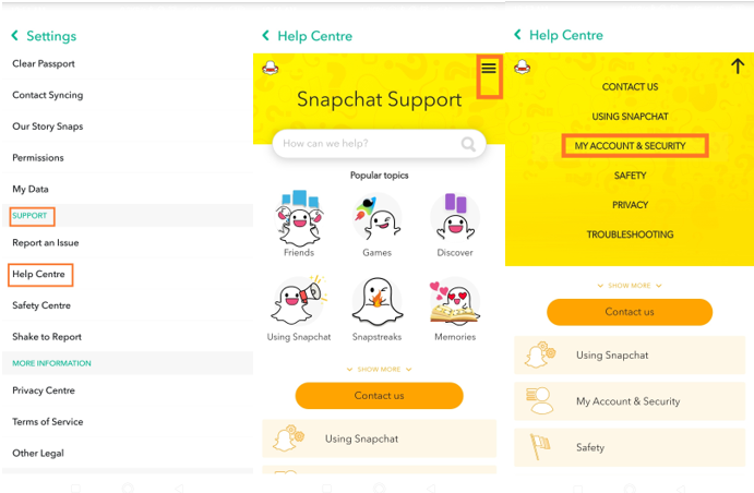 snapchat support