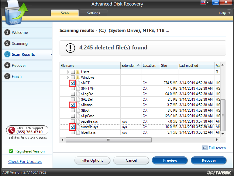 step- 4 deleted files found