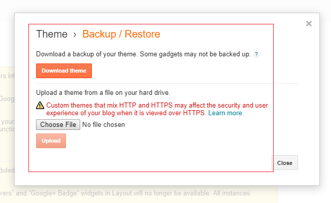 theme backup and restore