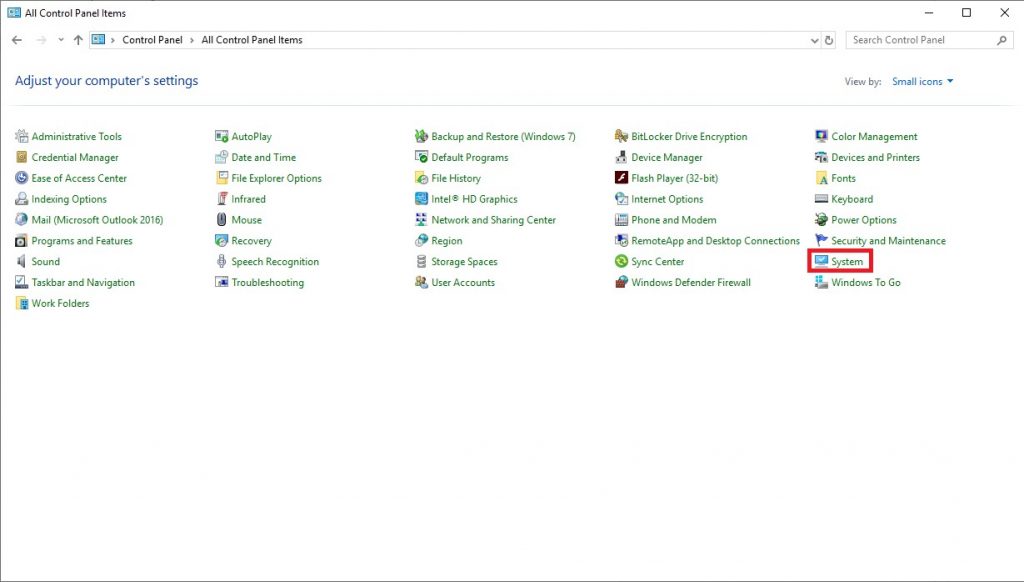 windows item
