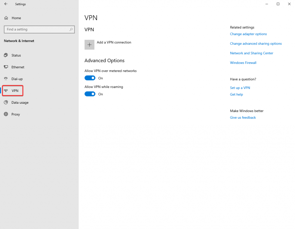 Manually Configure VPN On Windows 10-1