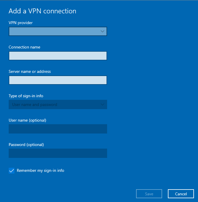Manually Configure VPN On Windows 10-2