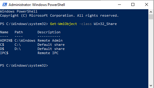 Use PowerShell To View Shared Windows 10 Files-1