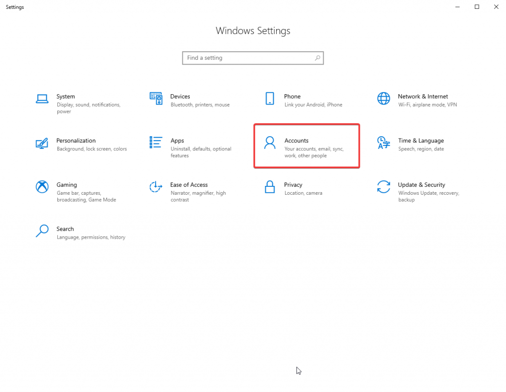 Change Account settings