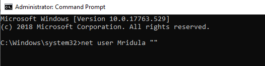 Change Password using Command Prompt-step-2 login windows 10 without password