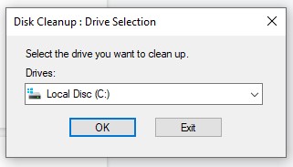 Disk Cleanup step