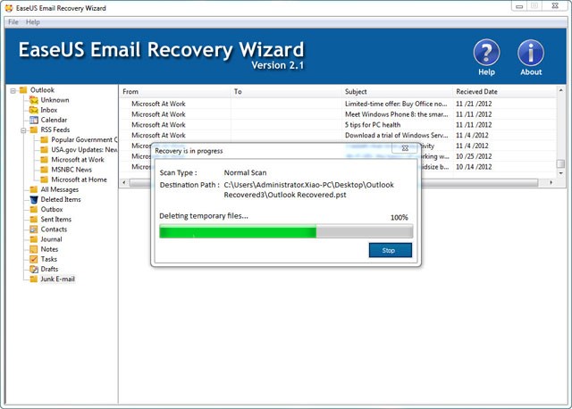 outlook deleted email recovery tool
