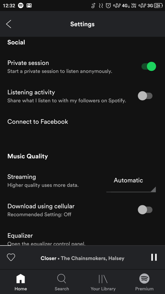 private session spotify app