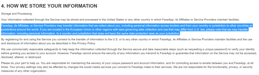 FaceApp Privacy Policy