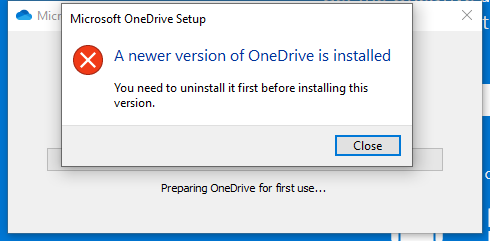 OneDrive is installed