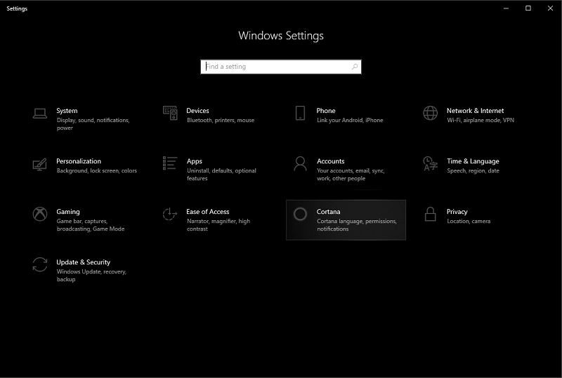 Restrict Cortana
