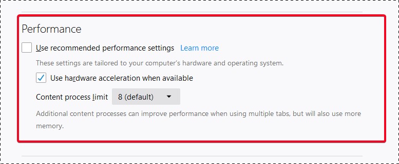 firefox Recommended Settings