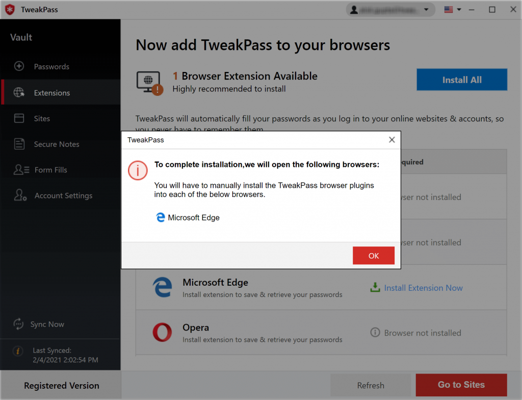 lastpass browser extension opera