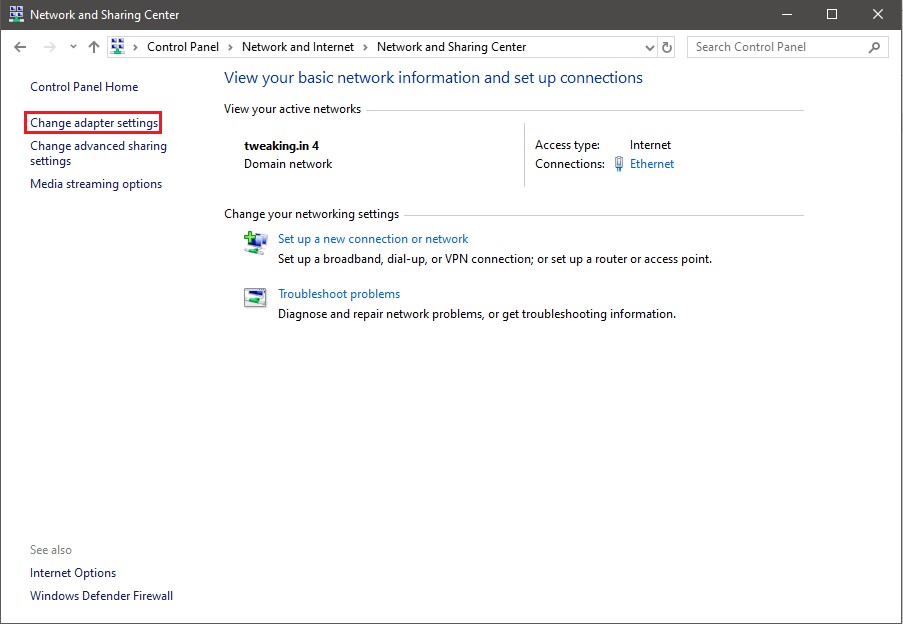 network setting
